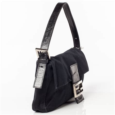 fendi baguette black canvas